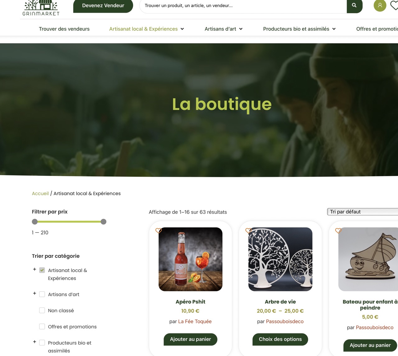 GrinMarket - Boutique