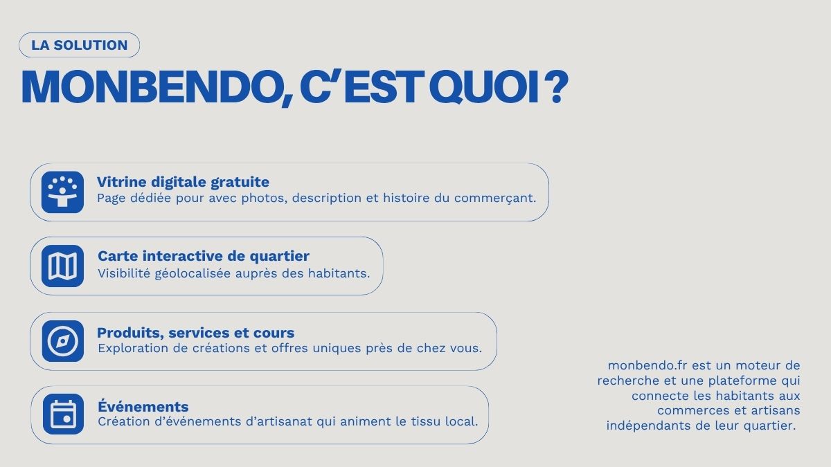 Monbendo - plateforme dédiés aux commerces indépendants