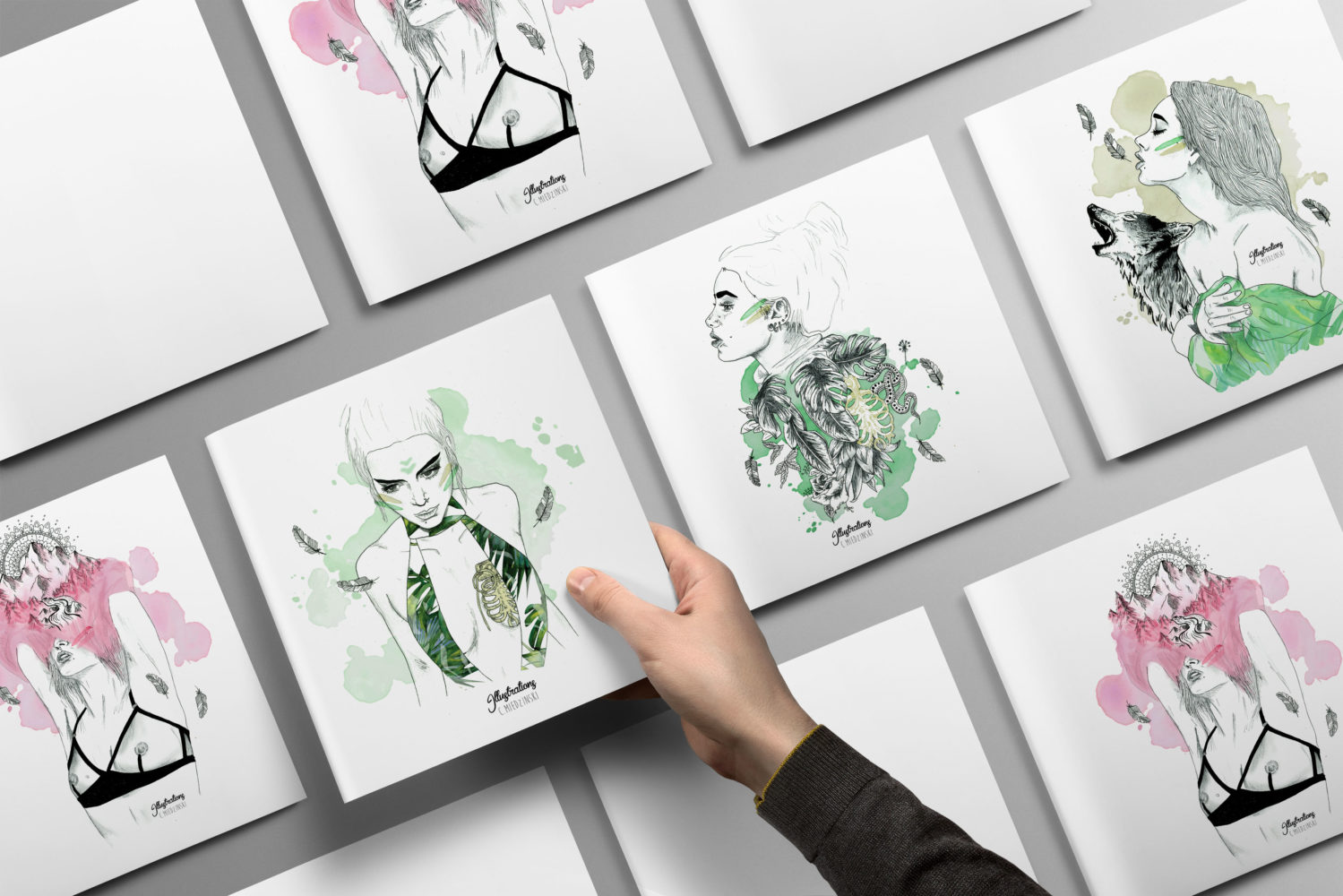 C.Miedzinski –  Illustrations féminines, ethniques et symboliques