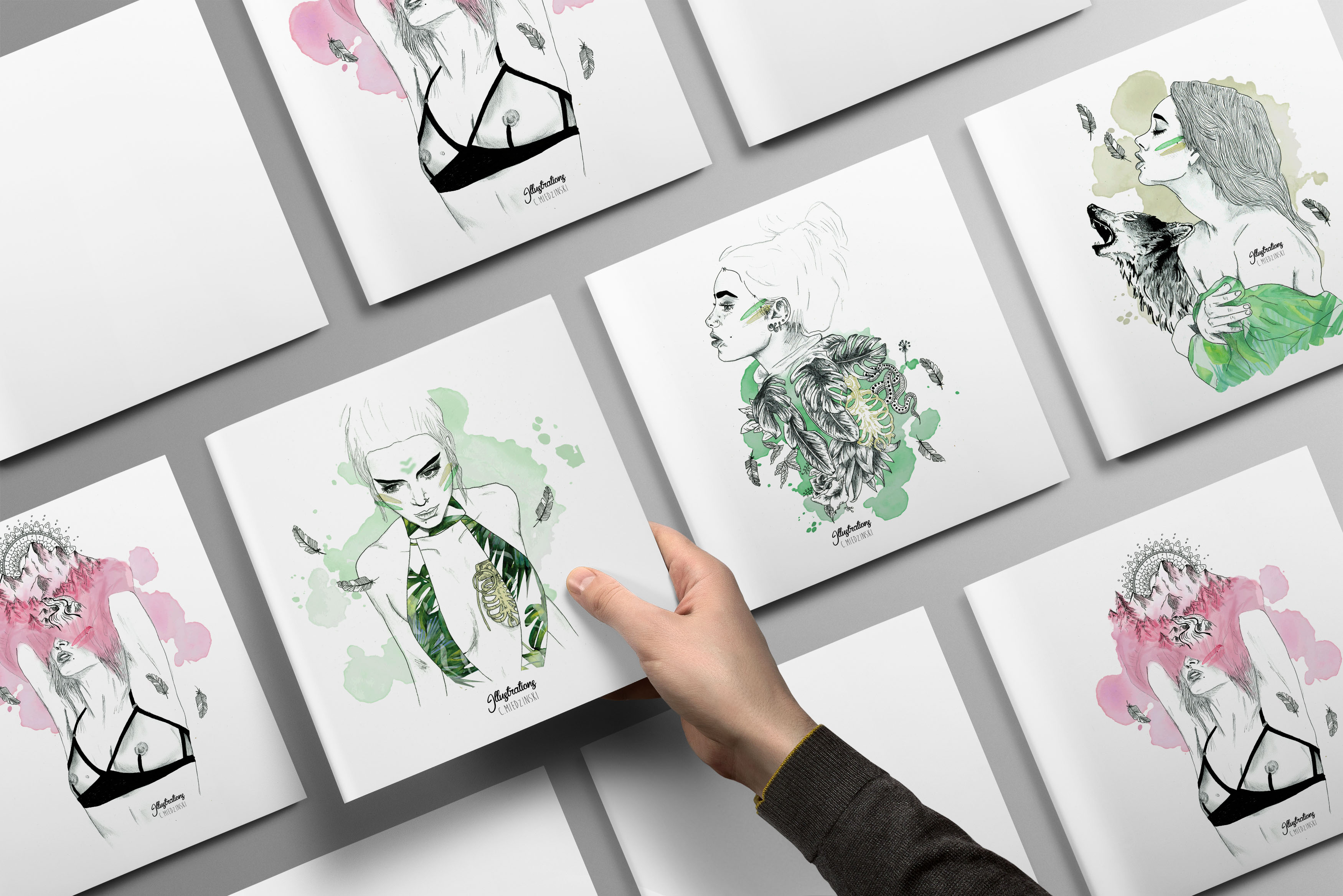 C.Miedzinski –  Illustrations féminines, ethniques et symboliques