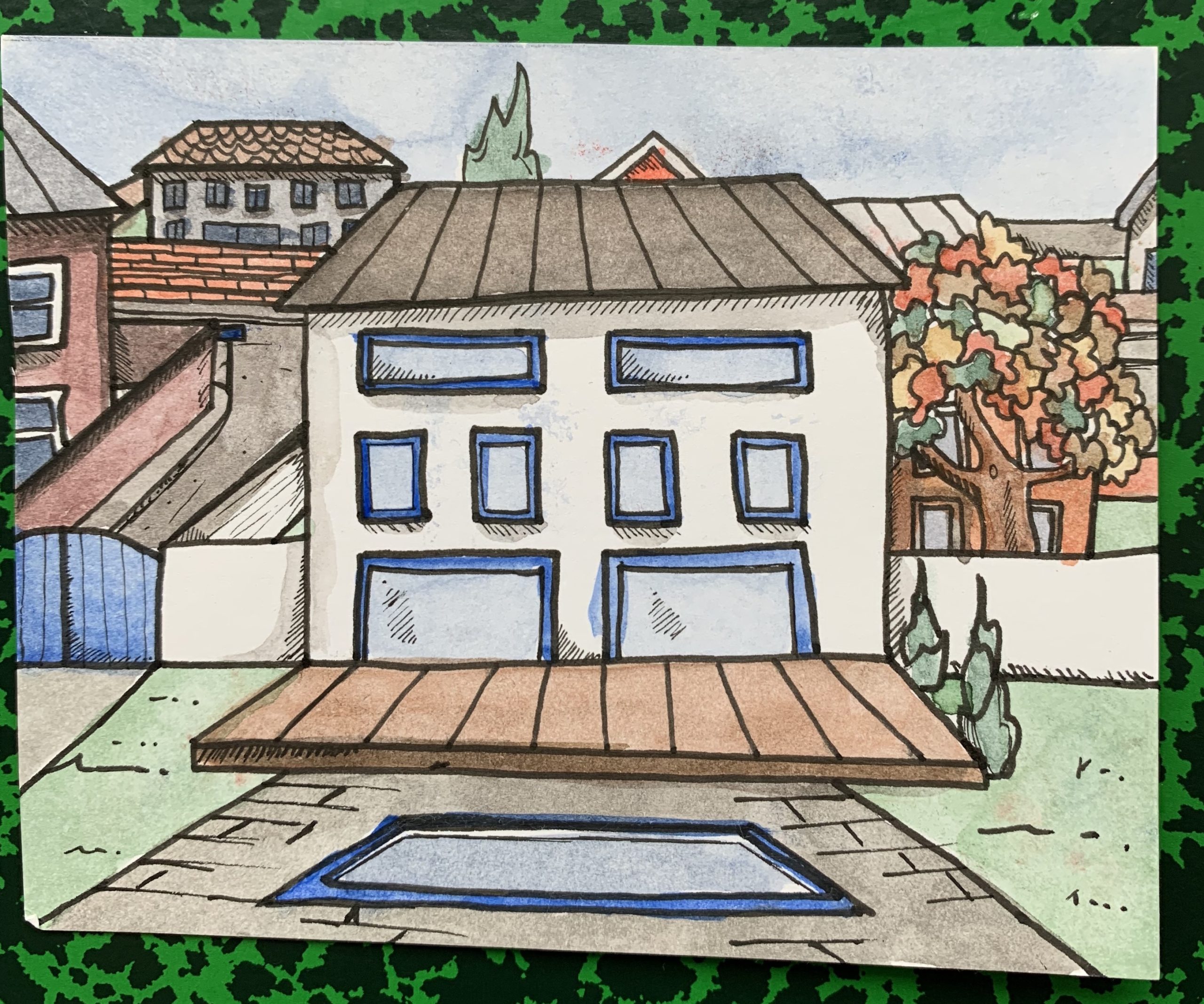 Renard – Aquarelle, dessin, gouache et encre japonaise
