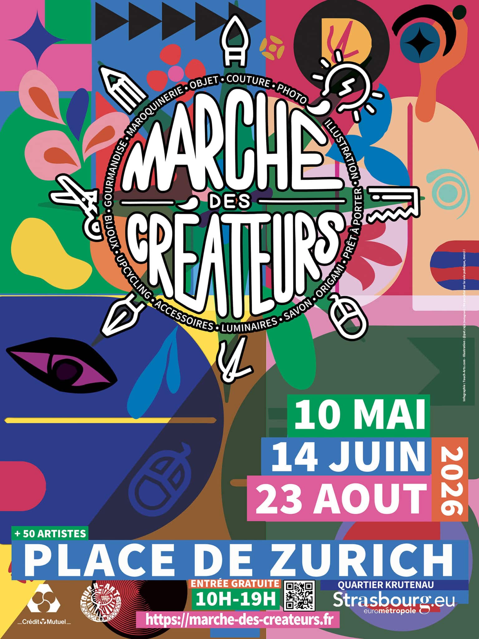 Marche des créateurs, saison 2026 à Strasbourg, place de Zurich
